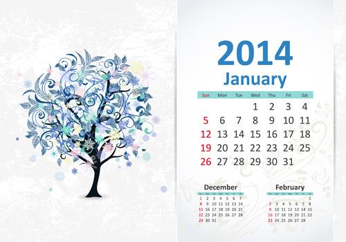 january14 calendar vector