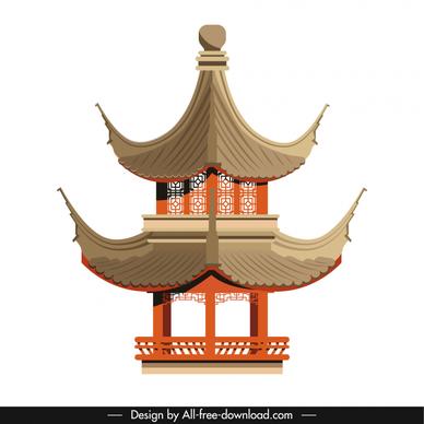 japan building design element 3d castle roof sketch 