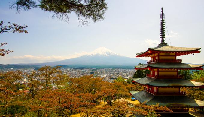 japan landscape picture elegant castle city scene 