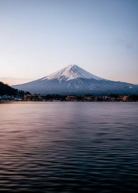 japan nature scene picture elegant calm lake snow mountain