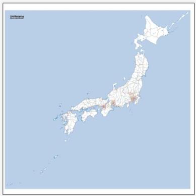 japan rail network map vector