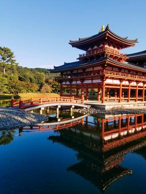 japan scenery picture elegant temple garden scene 