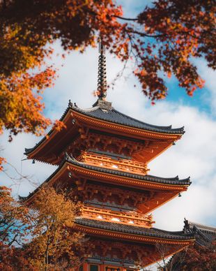 Japan scenery picture tower traditional architecture  
