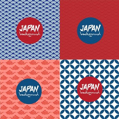 japan style background sets repeating pattern decor