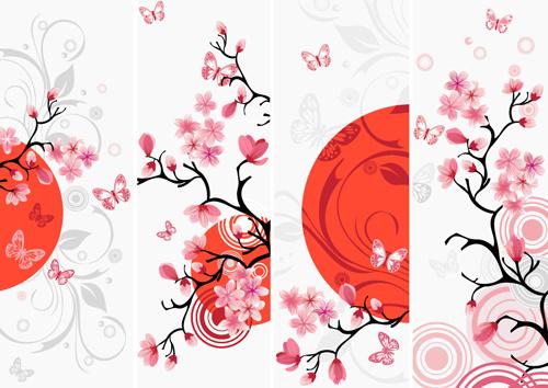 japan style elements vector graphics
