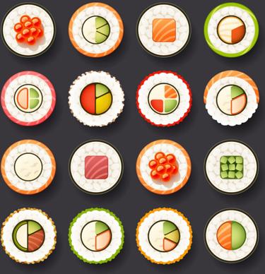 japan sushi design vector icons