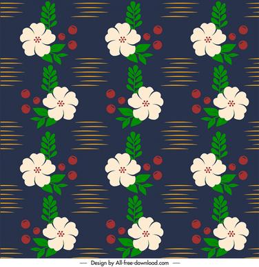 japanese style flowers pattern template elegant retro repeating design