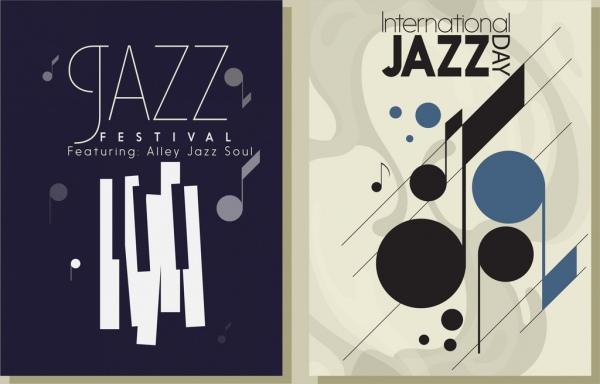 jazz festival leaflet templates music notes keyboard icons