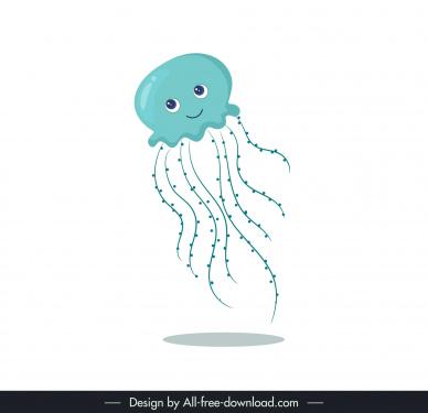 jellyfish design elements cute dynamic cartoon