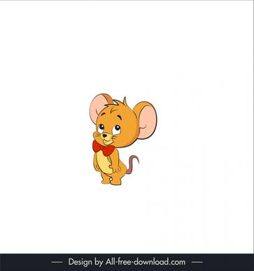 jerry mouse icon cute flat handdrawn cartoon sketch