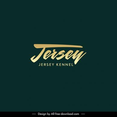 jersey kennel logo template flat luxury calligraphic design