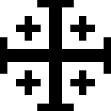 Jerusalem Cross With Cross Potent (or Crusaders' Cross), A Symbol Of Traditional Heraldry clip art