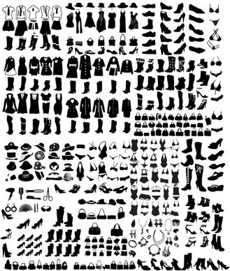 jewelry and clothing 01 vector elements