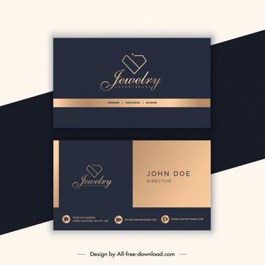 jewelry business card template flat luxury elegance
