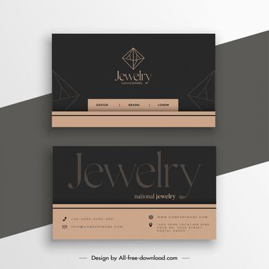 jewelry business card templates dark design