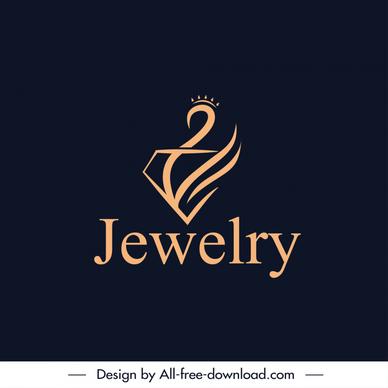 jewelry logo template flat crown loon geometric diamond sketch 