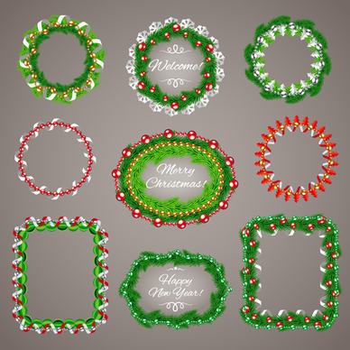jewelry with needles christmas frame vector