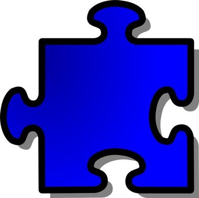 Jigsaw Blue Piece clip art