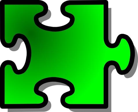 Jigsaw Green Piece clip art