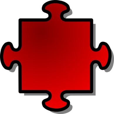 Jigsaw Red clip art