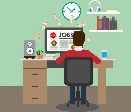 jobs advertising theme working space decoration