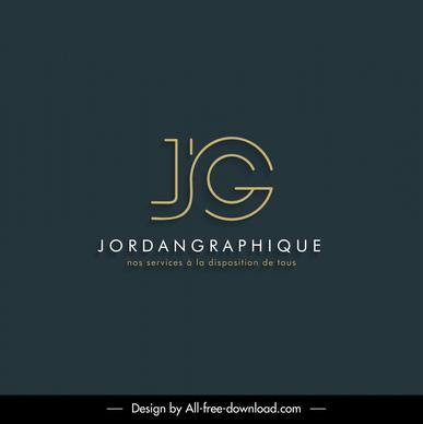 jordan graphique logo template elegant flat modern texts sketch