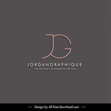 jordan graphique logotype flat simple texts outline