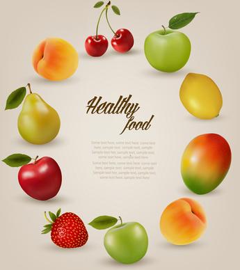 juicy fruit frame vector background