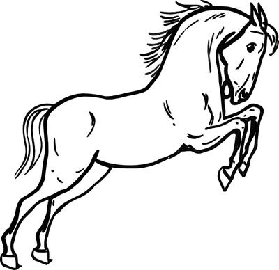 Jumping Horse Outline clip art