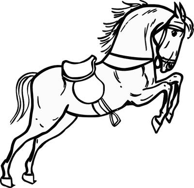 Jumping Horse Outline clip art
