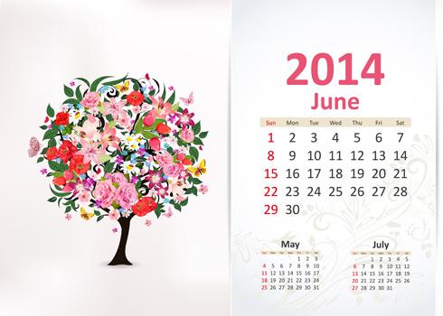 june14 calendar vector
