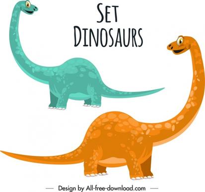 jurassic background apatosaurus dinosaur icons cute cartoon design