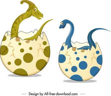 jurassic background dinosaurs eggs icons cartoon design