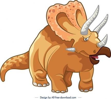 jurassic background triceraptor dinosaur icon colored cartoon design