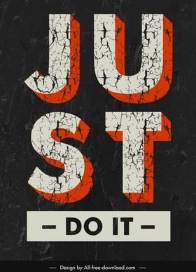 just do it quotation retro 3d texts typography template