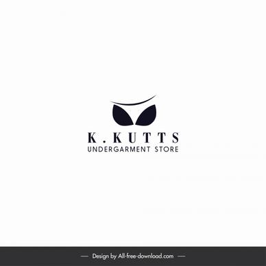 k kutts logo undergarment store catering to men women and children bra icon texts sketch