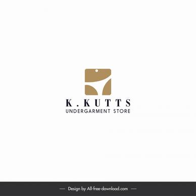 k kutts logo undergarment store catering to men women and children flat design texts square underwear sketch