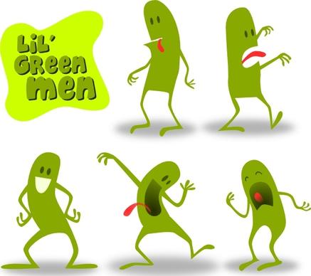 Kablam Lil Green Men clip art
