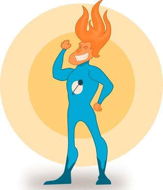 Kablam Super Hero Flame clip art