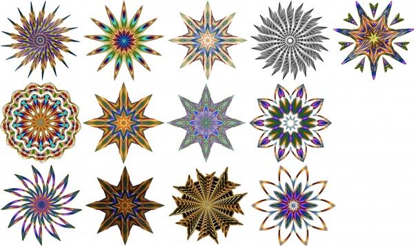 kaleidoscope pattern illustration with various circle shapes