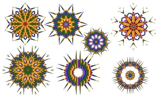 kaleidoscope pattern sets illustrated with circles shape