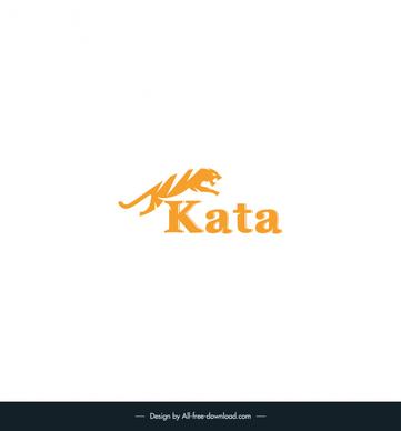 kata logo combined with a lunging tiger template dynamic silhouette design 