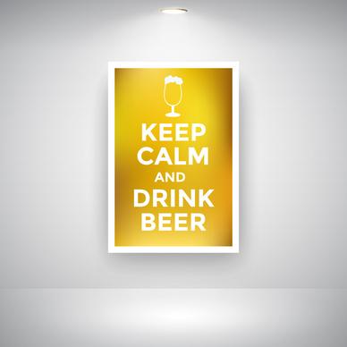 keep calm and drink beer on wall
