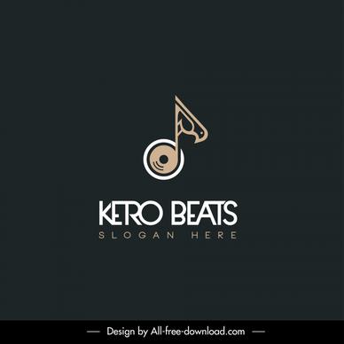 kero beats logo template flat classical music note bird sign sketch