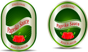 ketchup label stickers creative vector