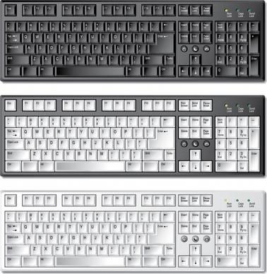 computer keyboard icons shiny realistic contemporary sketch