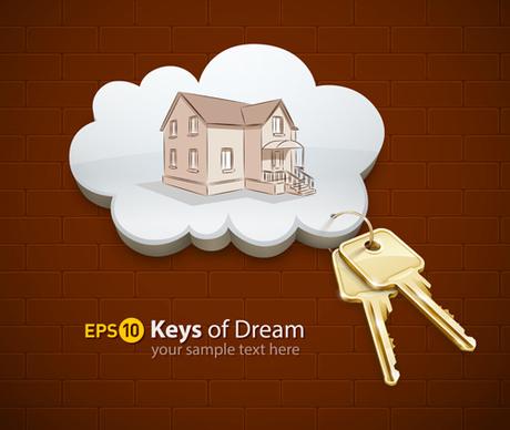 keys with home vector background