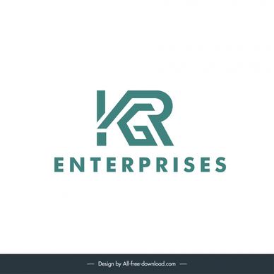 kgr enterprises logo template flat elegant geometry design 