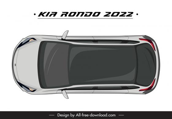kia rondo 2022 car model advertising template modern symmetric top view design 
