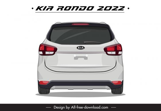 kia rondo 2022 car model icon modern symmetric back view design 
